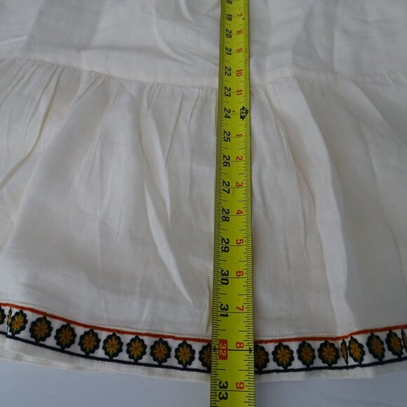 Karen Kane Beige Boho Tiered Dress Women Size XS Embroidered Linen Blend - Picture 11 of 11